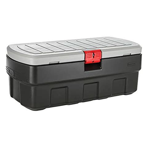 large metal lockable box|rubbermaid 48 gallon lockable box.